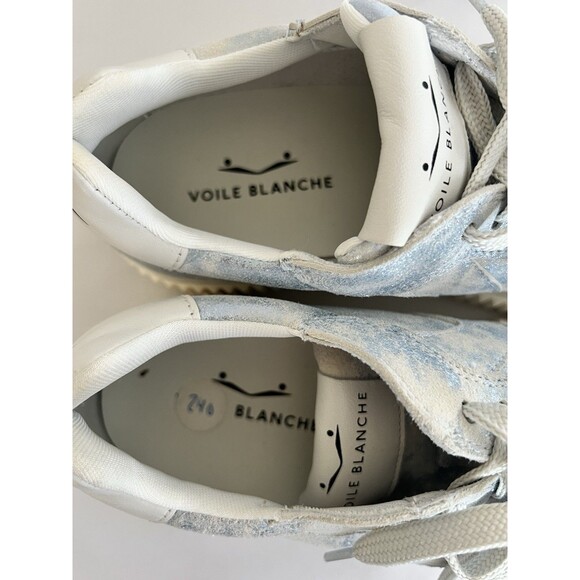 Voile Blanche Pale Blue Metallic Sneakers Size 38 (7.5) EUC - Picture 8 of 10